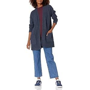 Goodthreads Womens Oversized Boucle Shaker Stitch Cardigan Sweater Navy Blue M